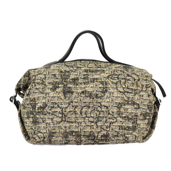 CHANEL Hand Bag Tweed Yellow Silver CC Auth bs19419 - Picture 2 of 16